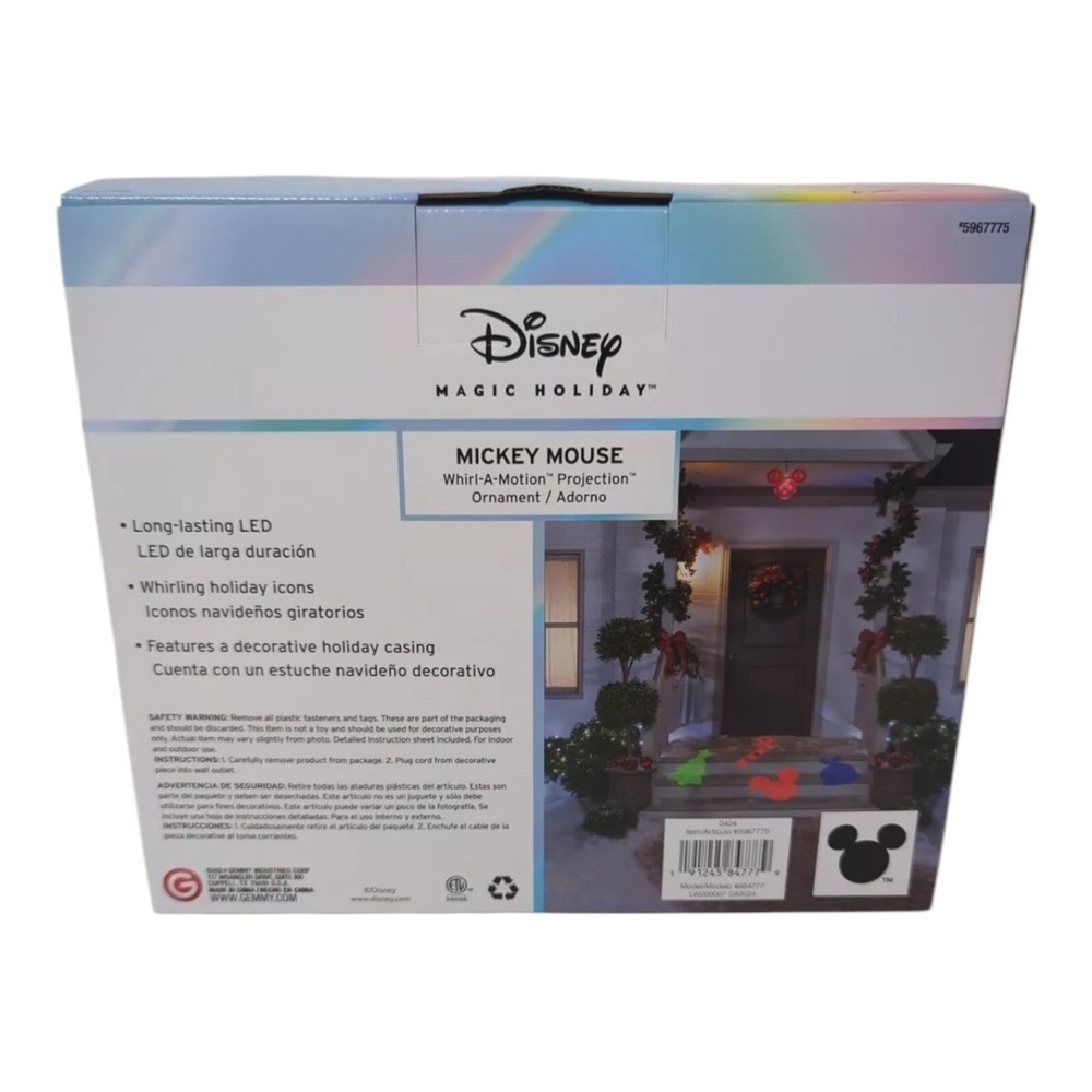 Gemmy Disney Mickey Mouse Whirl-A-Motion Christmas‎ Projection Ornament 9.6" - Picture 8 of 8